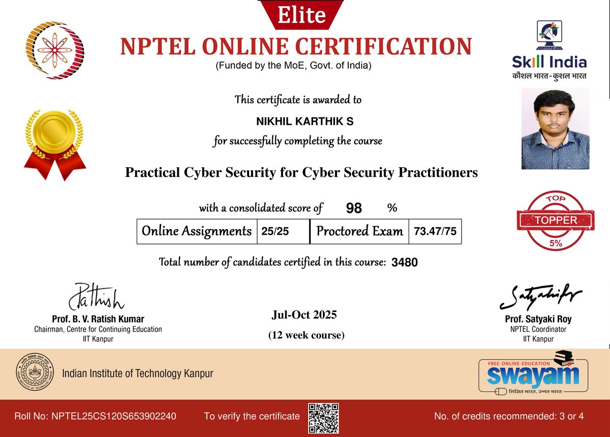 Practical Cyber Security Certificate